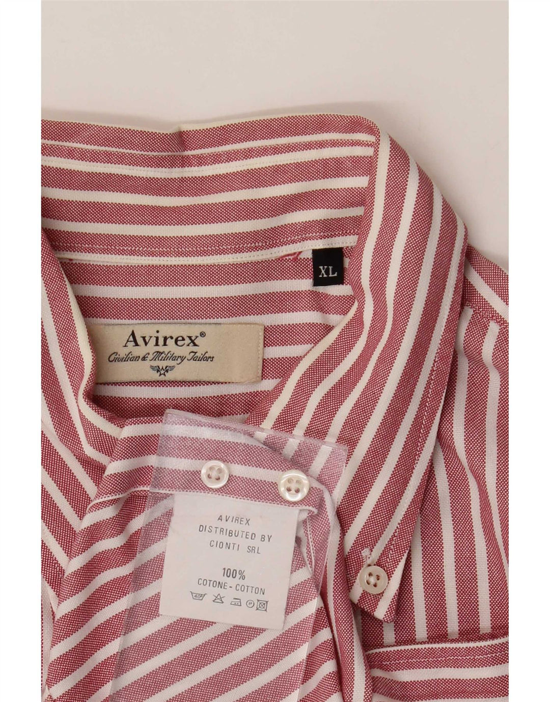 Camisa masculina Avirex XL listrada vermelha de algodão