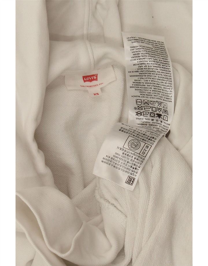 LEVI'S Mens Oversized Graphic Hoodie Jumper UK 6 XS White Cotton Vintage Levi's and Second-Hand Levi's from Messina Hembry 