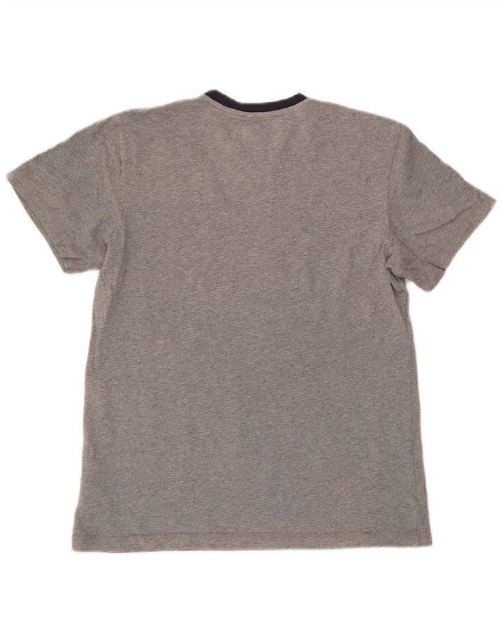Adidas Mens T-Shirt Top Pequeno Cinza Colorblock Algodão