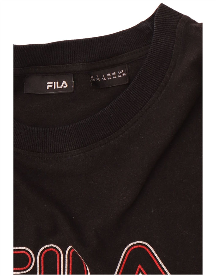 Camiseta gráfica masculina FILA XL preta