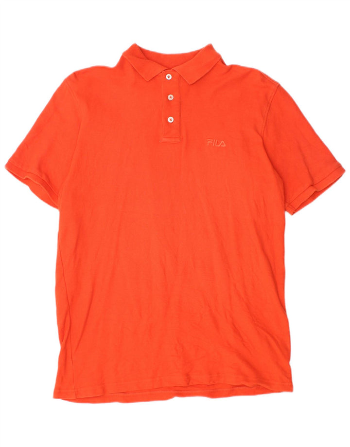 Camisa polo masculina Fila médio algodão laranja