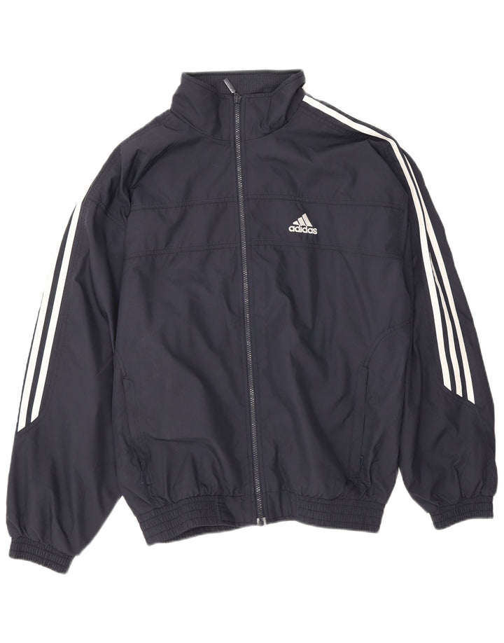 Adidas Mens Tracksuit Top Jacket UK 38/40 Médio Azul Marinho Poliéster