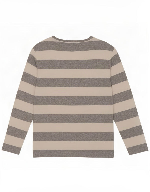 Top Tommy Hilfiger feminino manga comprida UK 20 2XL algodão listrado cinza