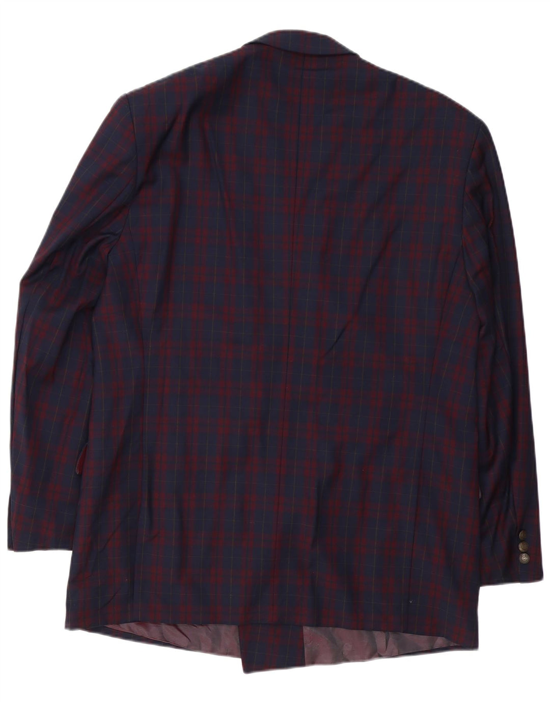 Jaqueta Blazer Masculina Policarpo Double Breasted Reino Unido 40 Grande Azul Marinho Xadrez