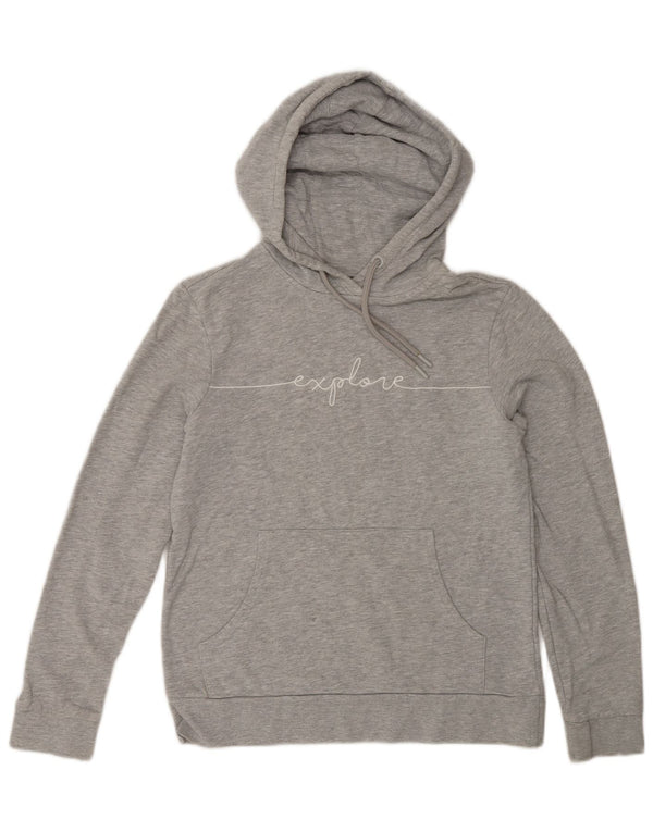 Suéter feminino com capuz gráfico Mountain Warehouse Reino Unido 10 pequeno cinza manchado