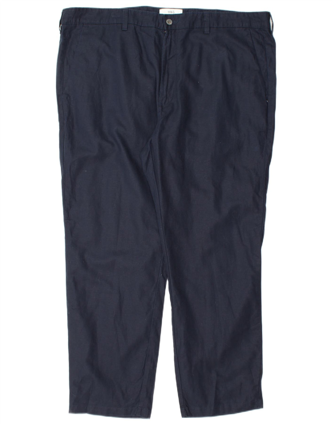 Calça chino reta masculina MARKS & SPENCER W42 L29 algodão azul marinho