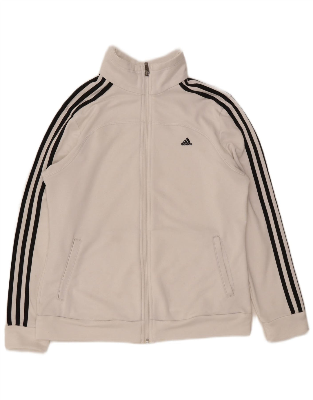ADIDAS Womens Climalite Tracksuit Top Jacket UK 16/18 Grande Branco