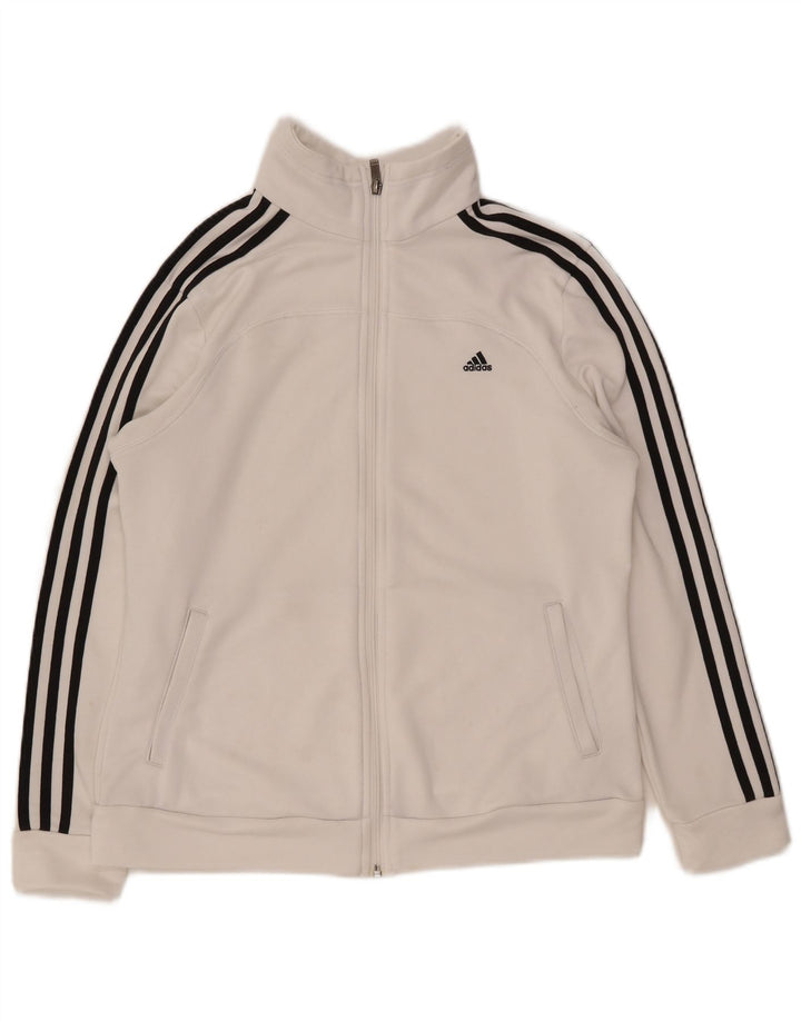 ADIDAS Womens Climalite Tracksuit Top Jacket UK 16/18 Grande Branco