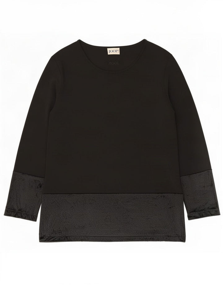 Top feminino Joop manga comprida IT 46 grande viscose preta