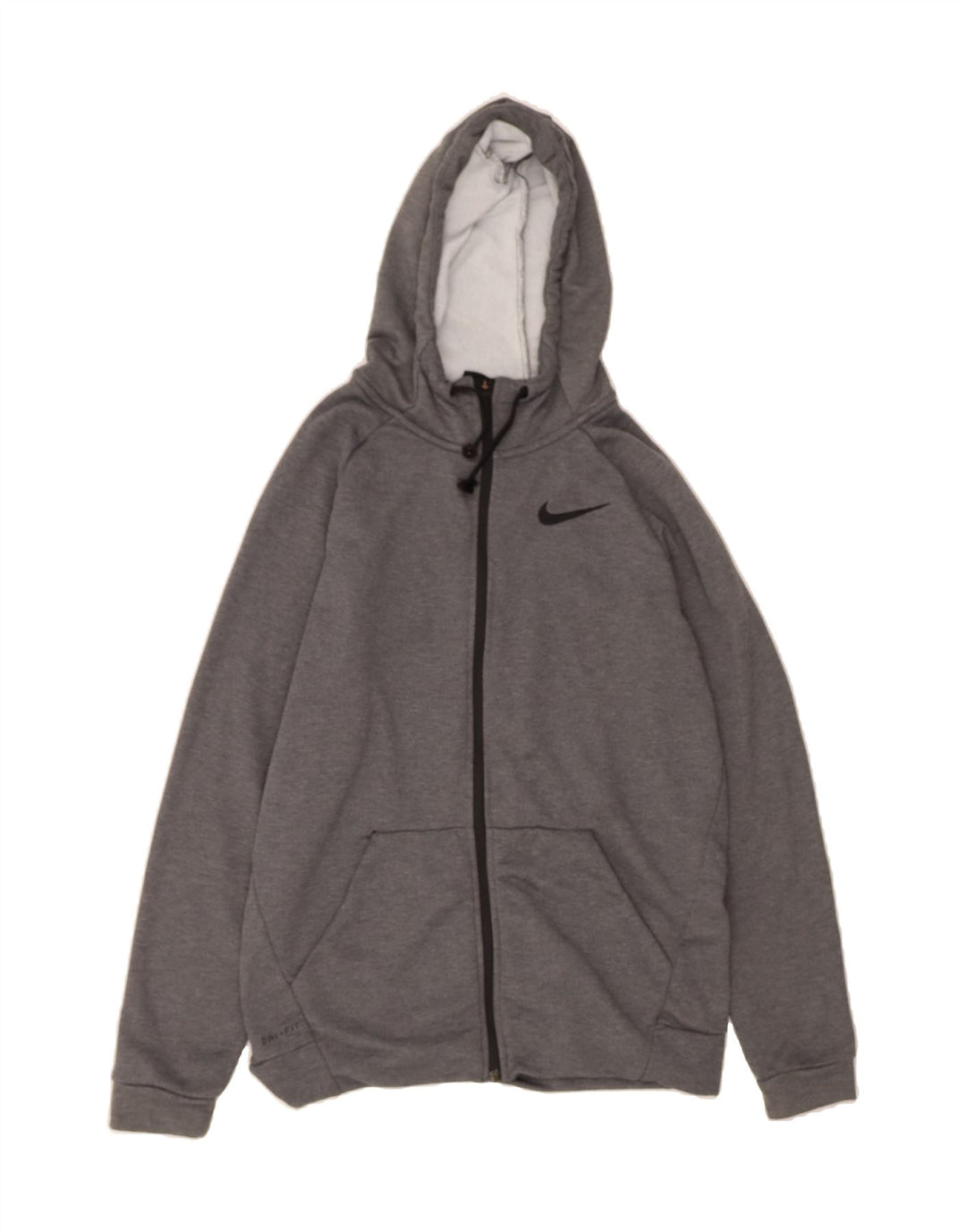 NIKE Mens Dri Fit Zip Hoodie Sweater Medium Grey Polyester Vintage Nike and Second-Hand Nike from Messina Hembry 