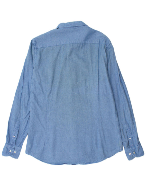 Camisa masculina Massimo Dutti azul médio
