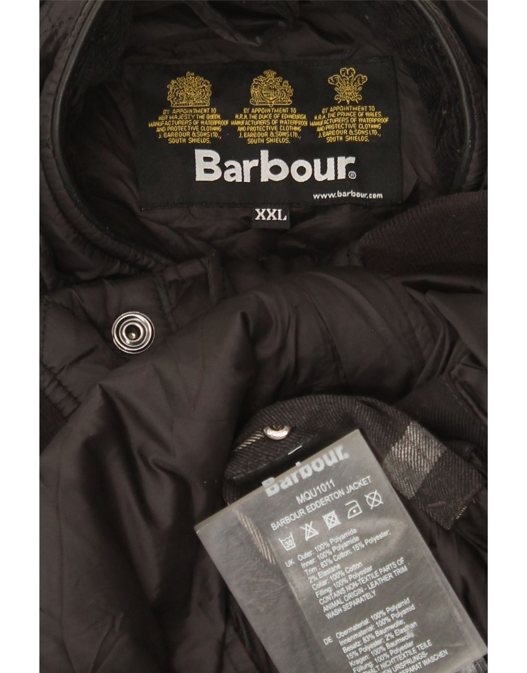 Jaqueta acolchoada masculina Barbour UK 44 2XL poliamida preta