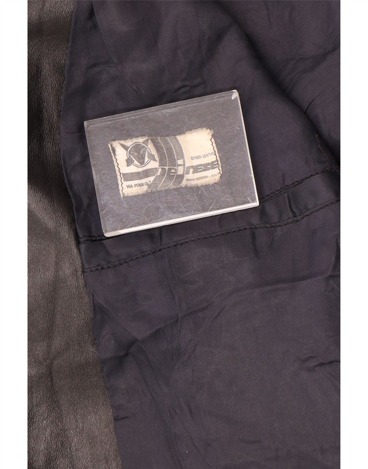 Jaqueta feminina de couro para motociclista Dainese Reino Unido 14 couro preto médio