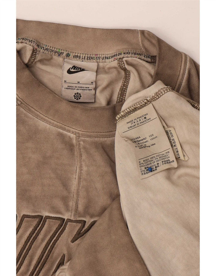 Nike masculino gráfico moletom jumper médio bege algodão