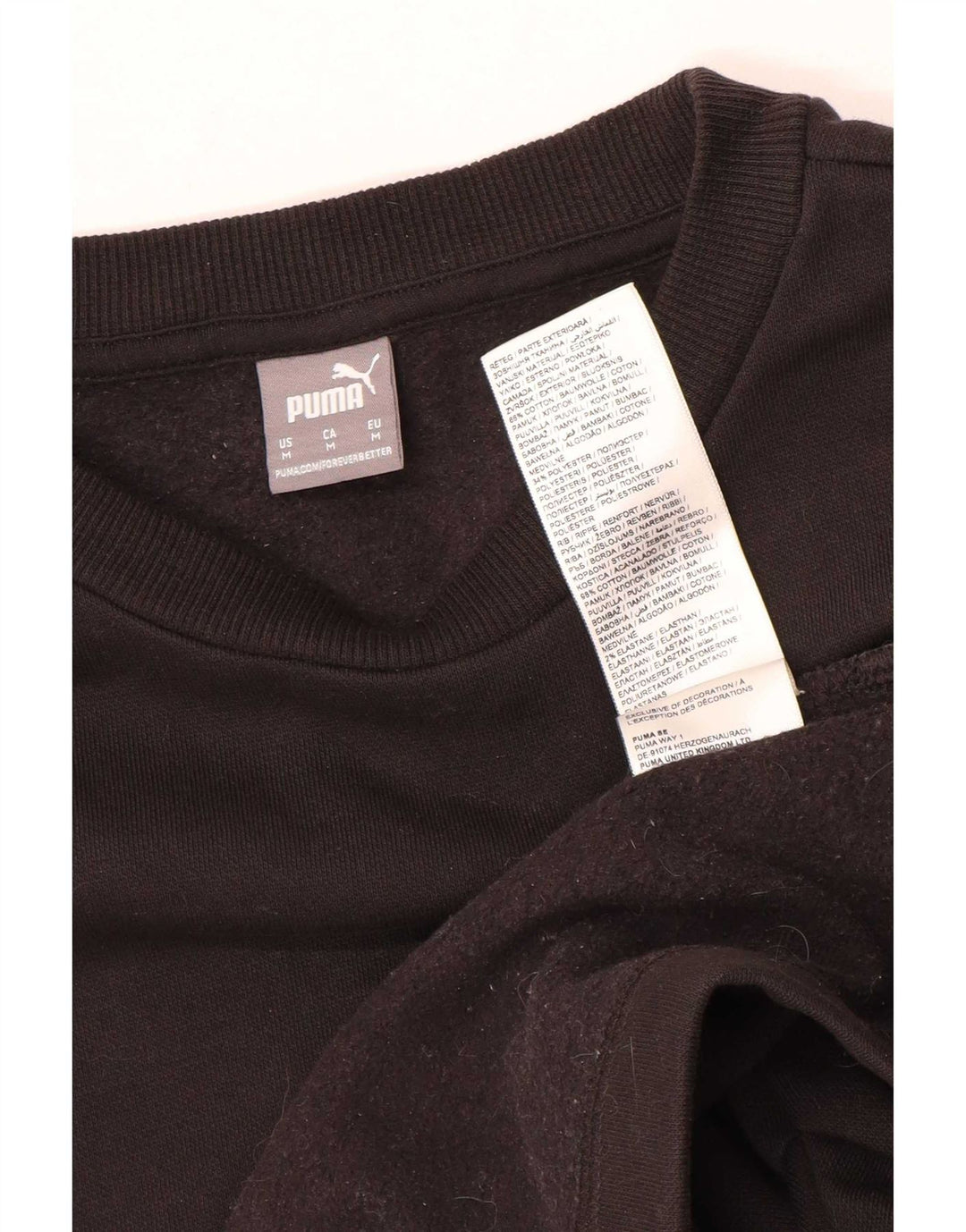 Puma moletom feminino jumper UK 14 médio algodão preto