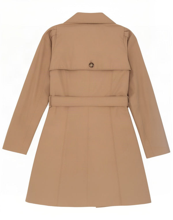 Zara Womens Trench Coat UK 10 Pequeno Algodão Bege