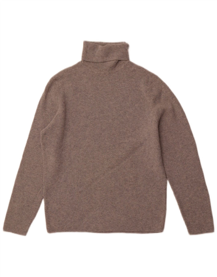 Suéter feminino MASSIMO DUTTI com gola redonda Reino Unido 16 grande lã cinza