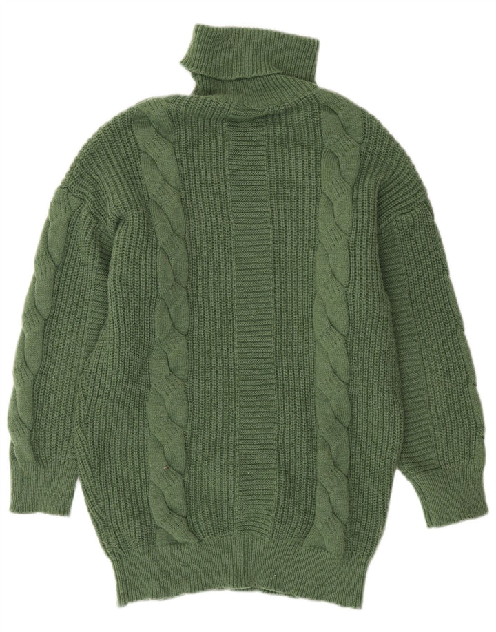 SHEIN Suéter feminino oversized com gola redonda Reino Unido 14 verde médio