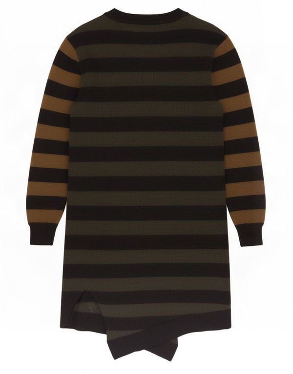 G-Star Womens Long Sleeve Jumper Dress UK 2 2XS Khaki Striped
