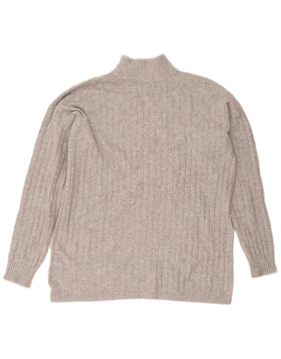 Suéter feminino Eddie Bauer com gola alta e gola tartaruga Reino Unido 14 cinza médio