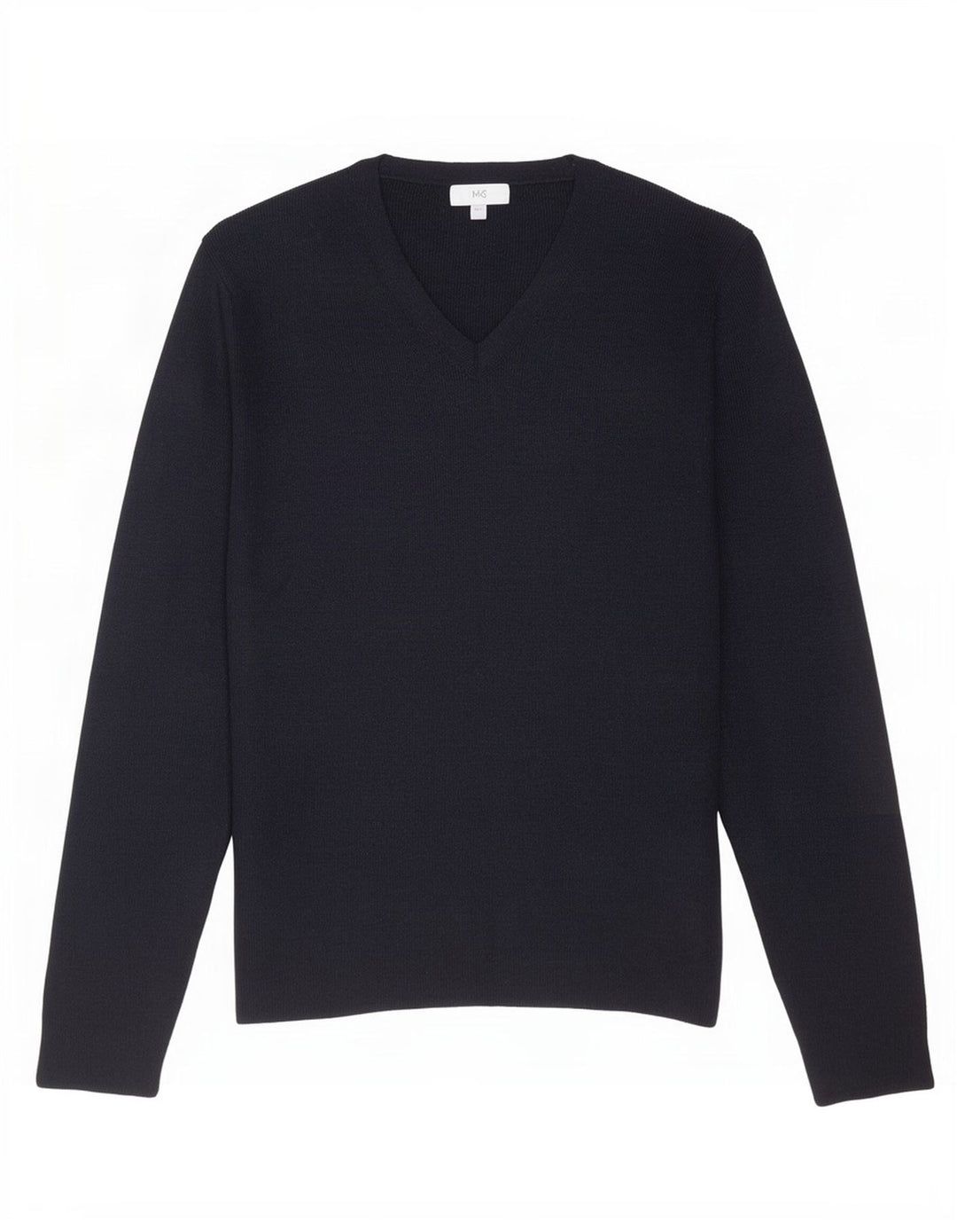 Suéter feminino Marks & Spencer com decote em V Reino Unido 16 grande viscose preta