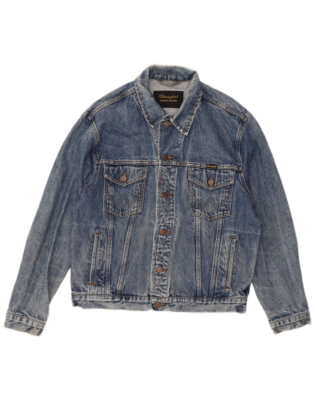 Jaqueta jeans masculina Wrangler UK 40 grande algodão azul