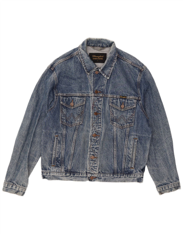 Jaqueta jeans masculina Wrangler UK 40 grande algodão azul