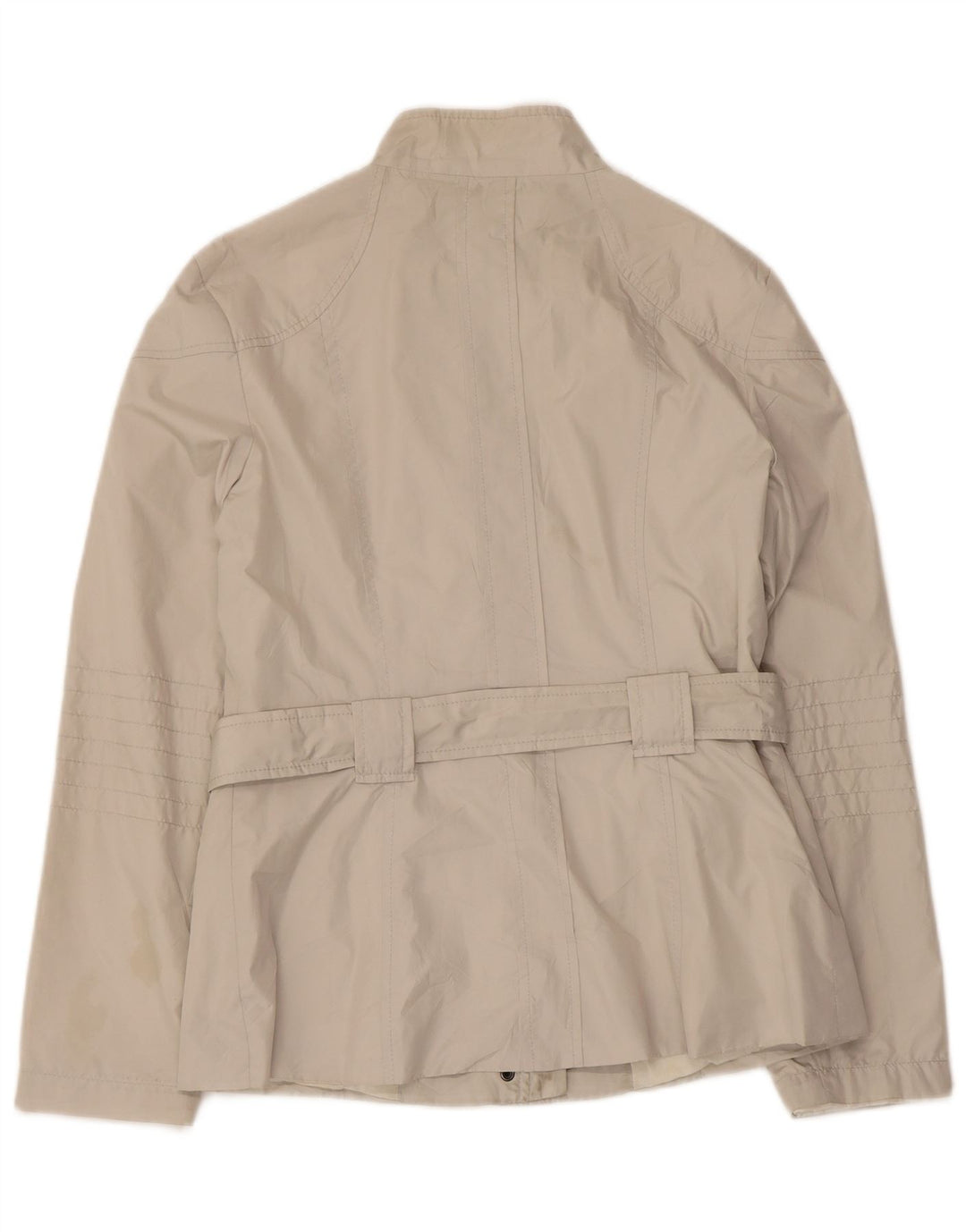 Jaqueta utilitária feminina Zara UK 12 poliéster branco médio