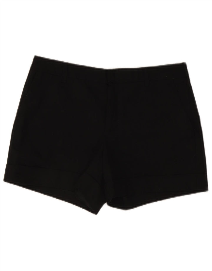Zara Womens Chino Shorts Pequeno W26 Poliéster Preto