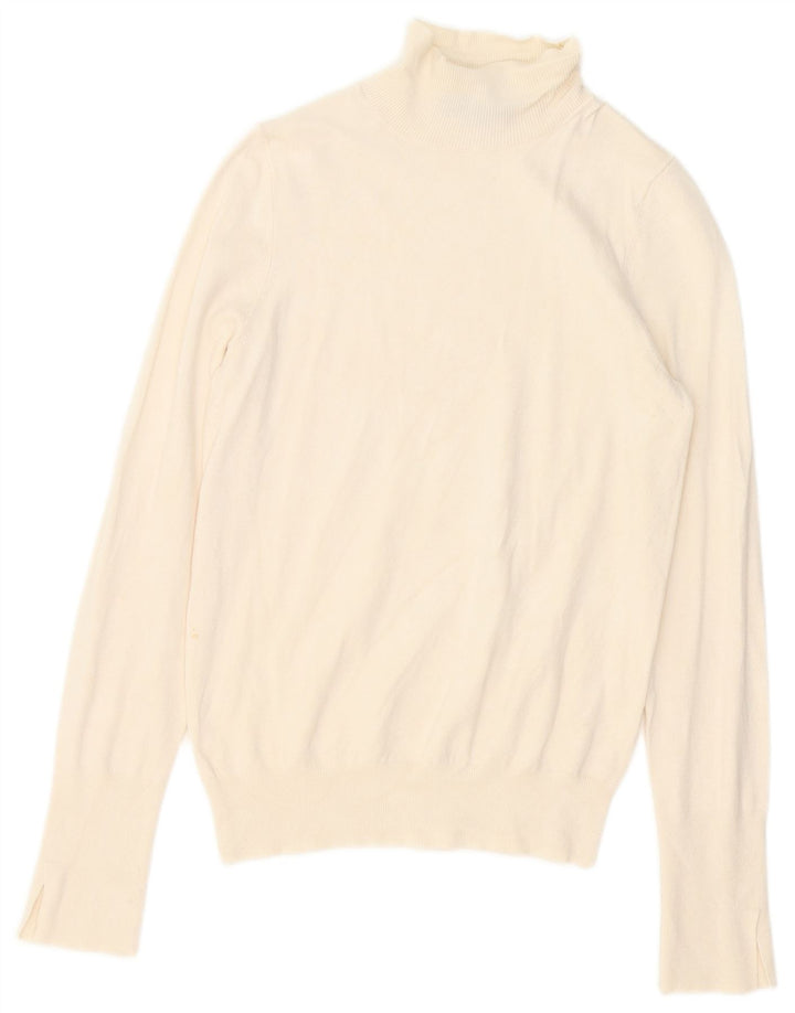 Zara suéter feminino com gola tartaruga, Reino Unido 10 pequeno bege
