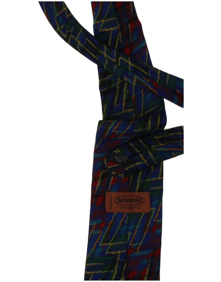 Gravata masculina Missoni Cravatte tamanho único seda geométrica azul marinho