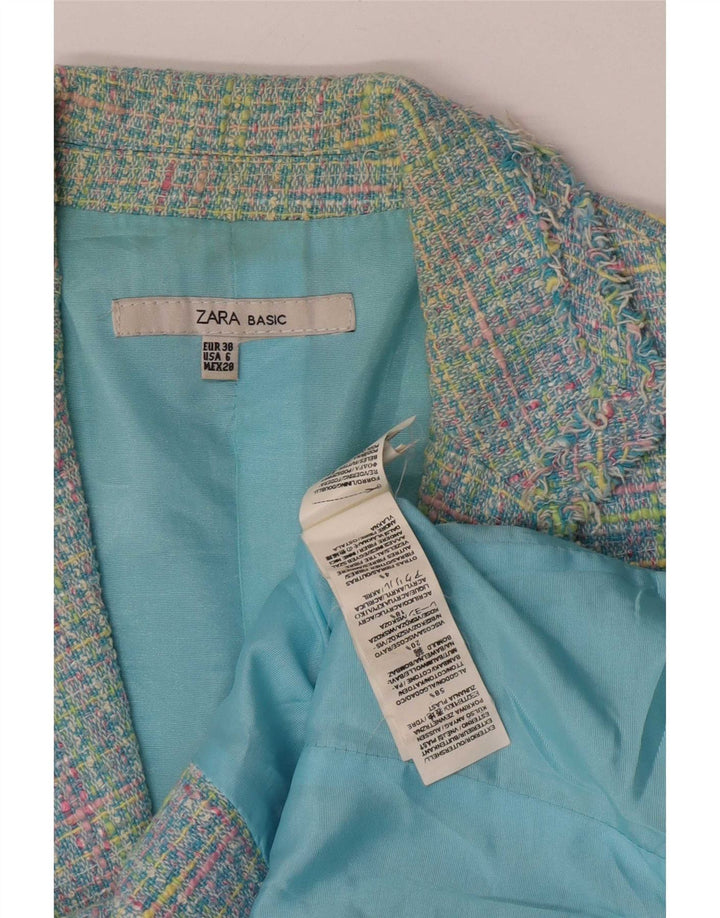 Jaqueta blazer feminina Zara manga 3/4 UE 38 pequena xadrez multicolorida
