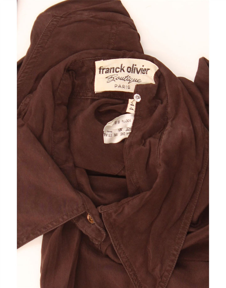Camisa feminina Franck Olivier IT 44 seda marrom médio