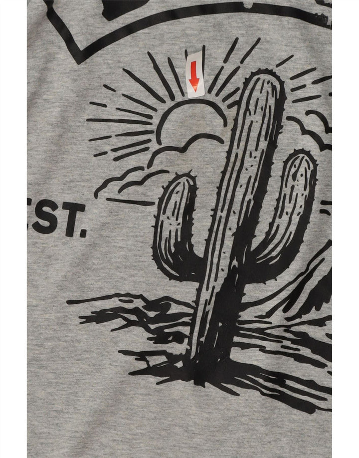 Camiseta gráfica masculina DIESEL Top XL algodão cinza