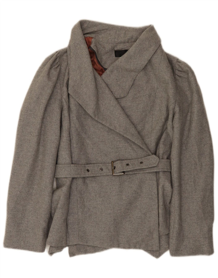 Jaqueta Blazer Feminina Topshop Reino Unido 10 Poliéster Cinza Pequeno