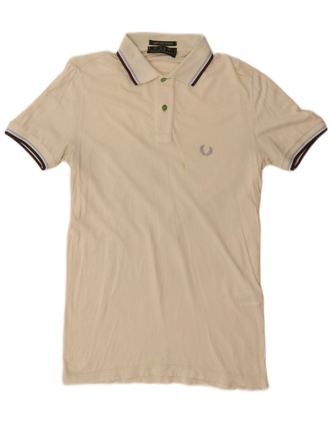 Camisa polo masculina Fred Perry pequena listrada verde de algodão