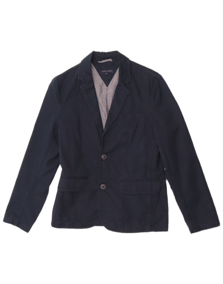 Tommy Hilfiger Jaqueta blazer masculina de 2 botões 14-15 anos azul marinho algodão