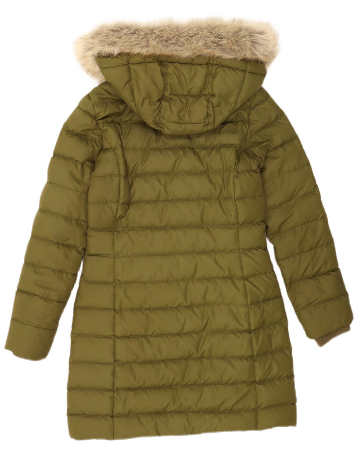 Casaco acolchoado com capuz feminino Tommy Hilfiger Reino Unido 10 pequeno poliéster verde
