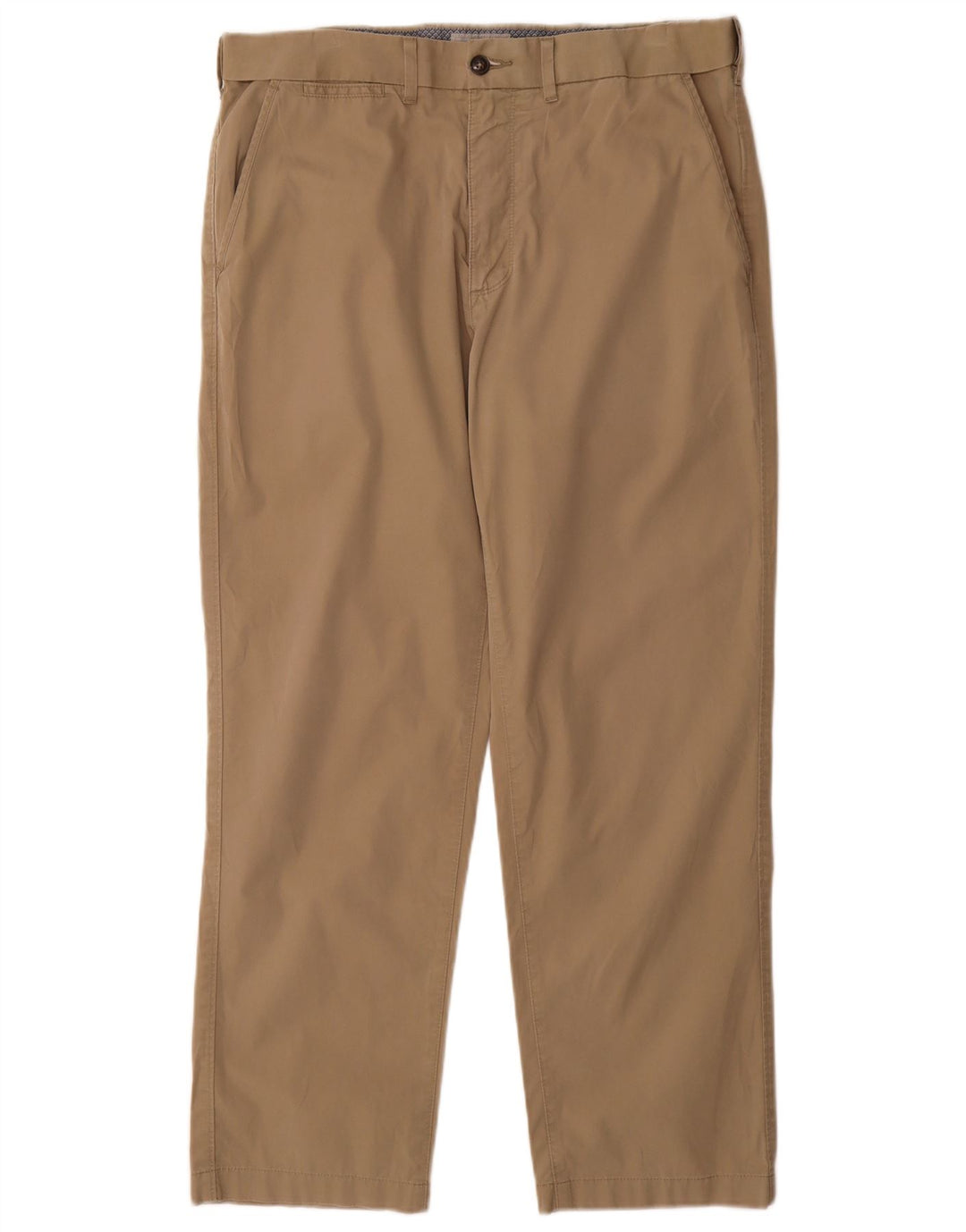 Calça chino masculina Marks & Spencer regular W34 L29 algodão bege
