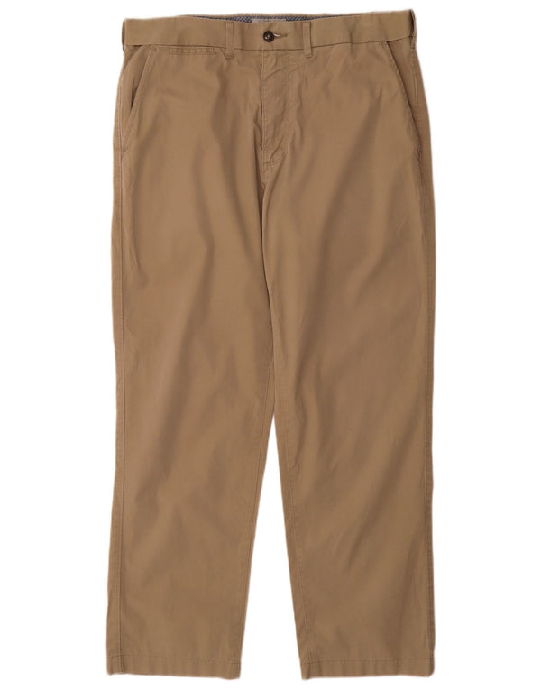 Calça chino masculina Marks & Spencer regular W34 L29 algodão bege