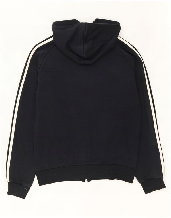Adidas masculino zip moletom com capuz pequeno algodão preto