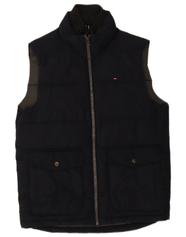 Colete acolchoado masculino Tommy Hilfiger UK 36 pequeno algodão azul marinho