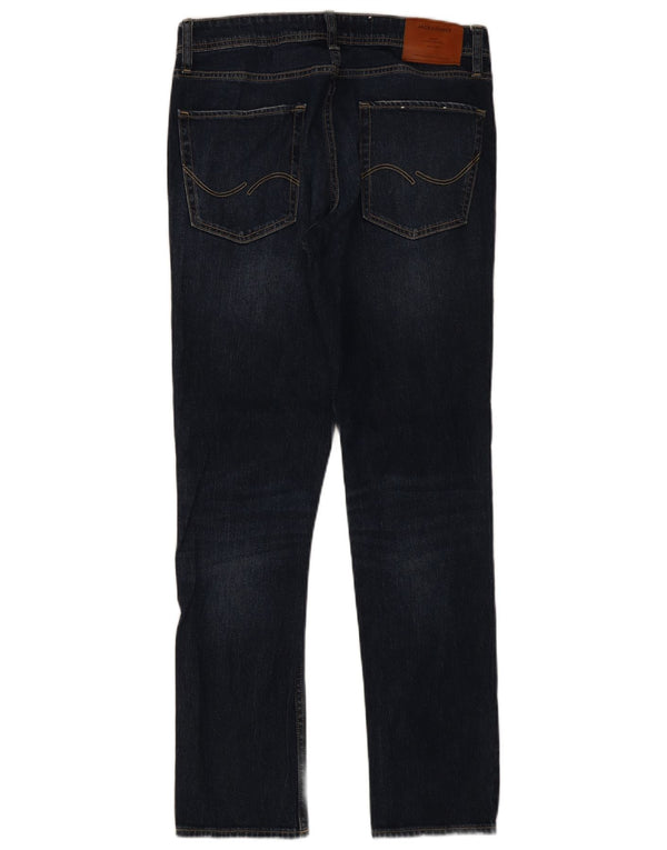 Jack & Jones Masculino Tim Slim Straight Jeans W32 L34 Azul Algodão