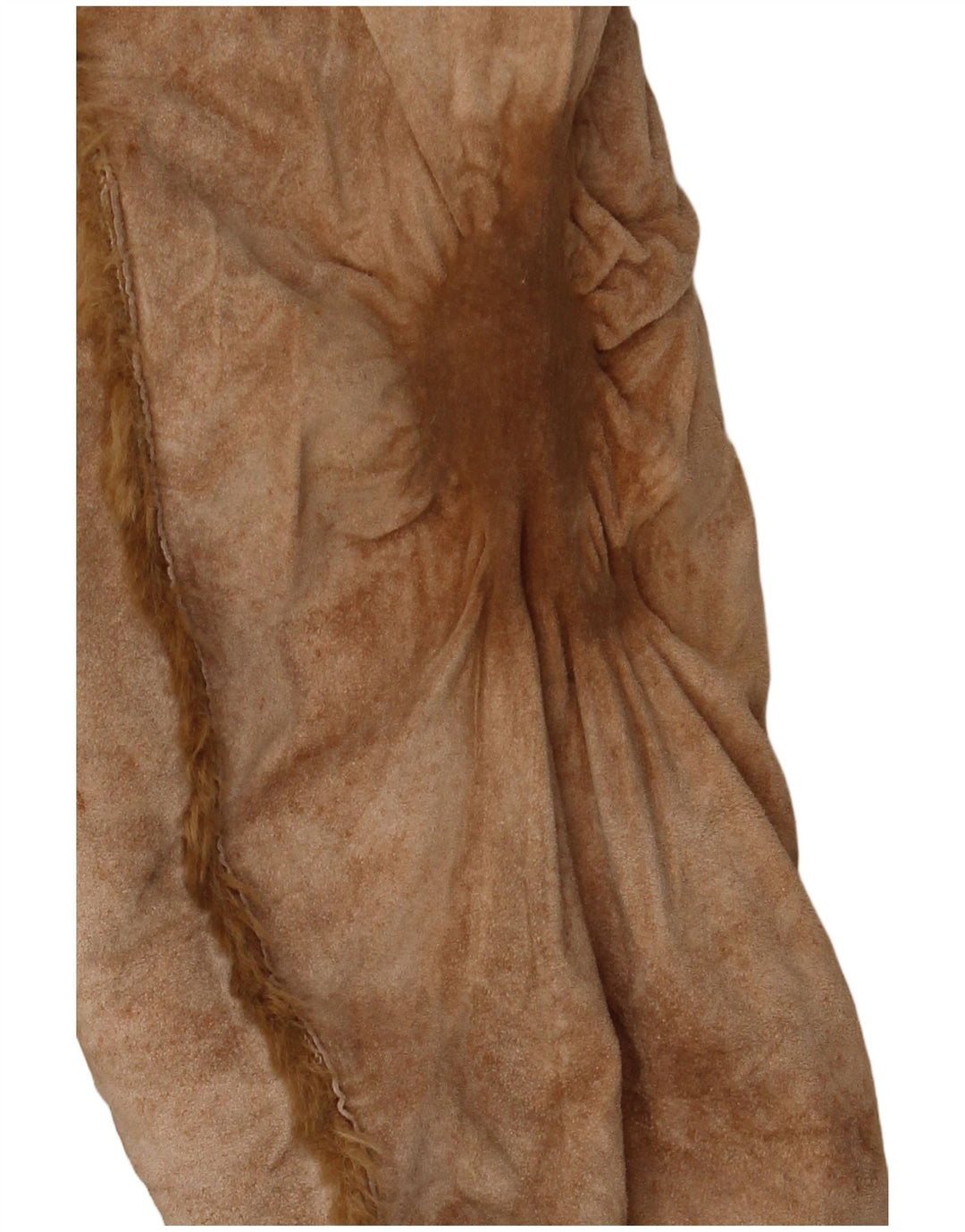 Zara Womens Shearling Jacket Reino Unido 14 Couro Bege Médio