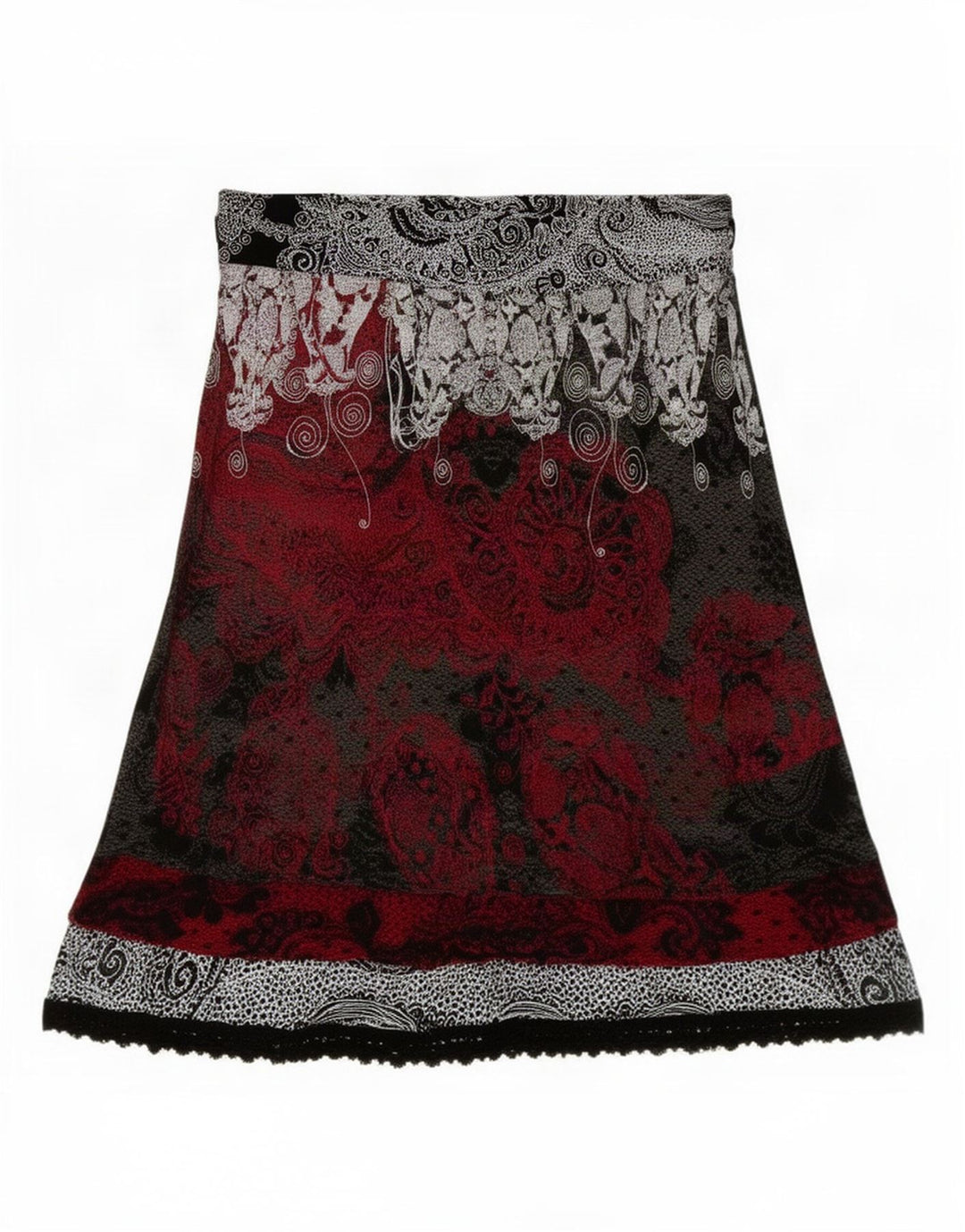 Desigual saia feminina linha A média W28 paisley multicolorida