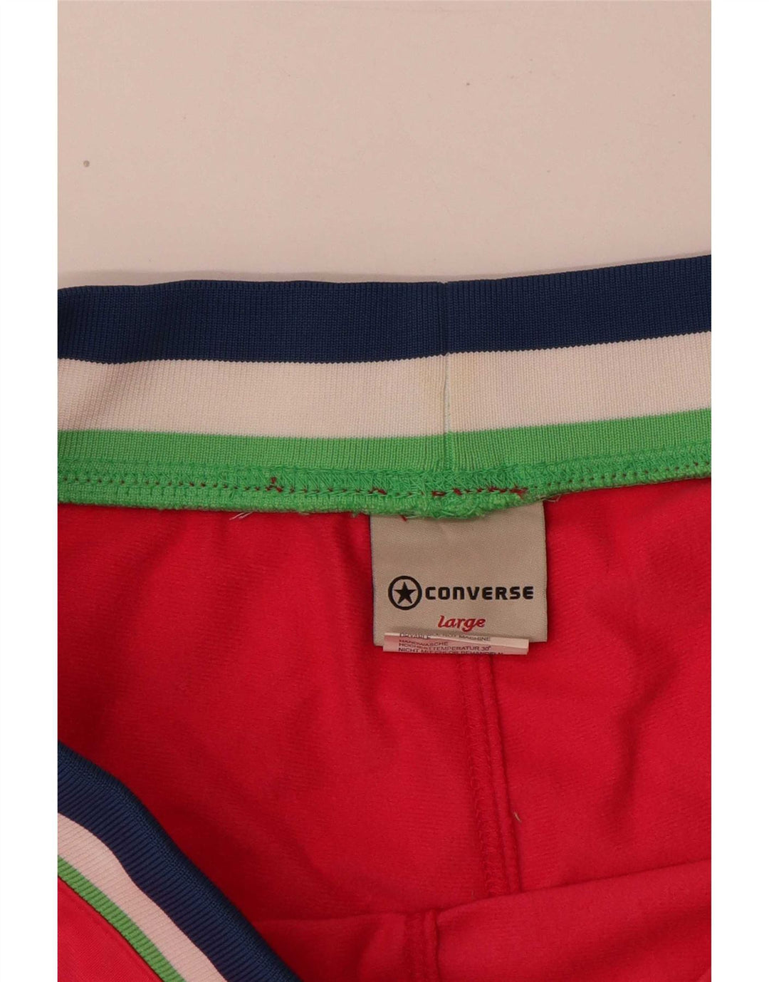 Shorts esportivos femininos Converse UK 14 poliéster listrado rosa grande