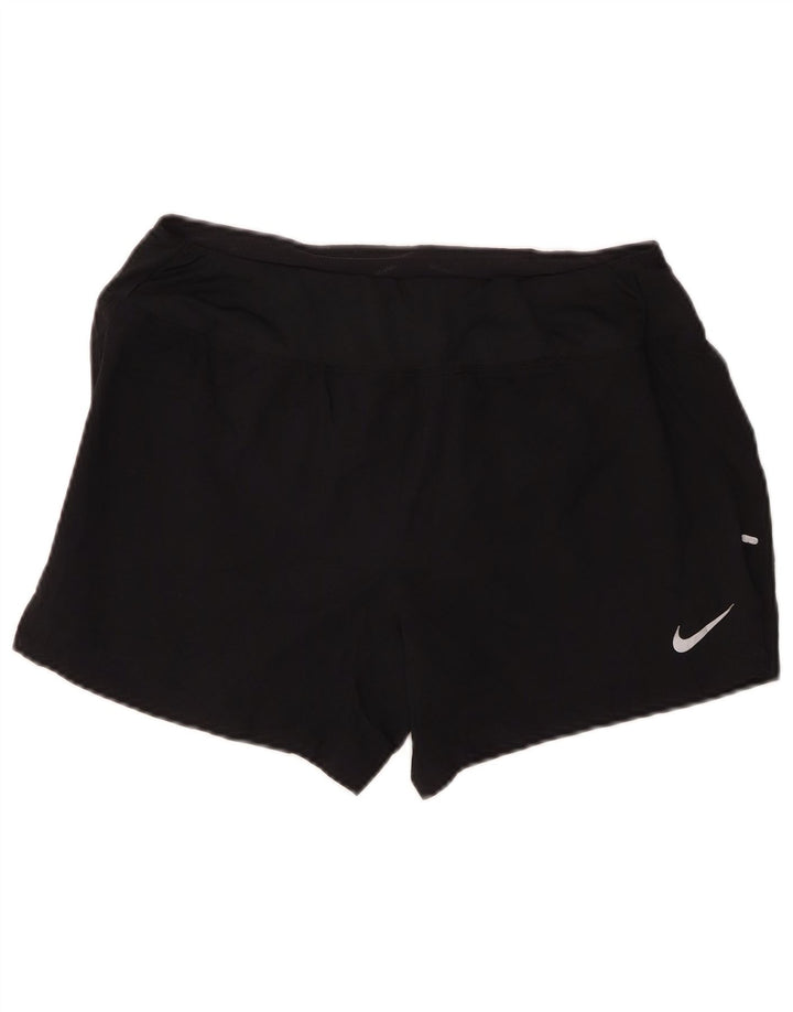 Shorts esportivos femininos Nike Dri Fit Regular UK 14 médio preto poliéster