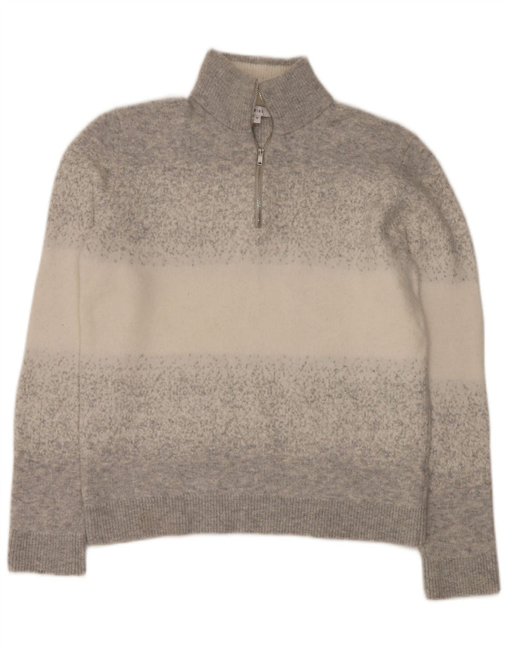Suéter masculino Reiss com zíper e gola em poliamida manchada cinza pequena