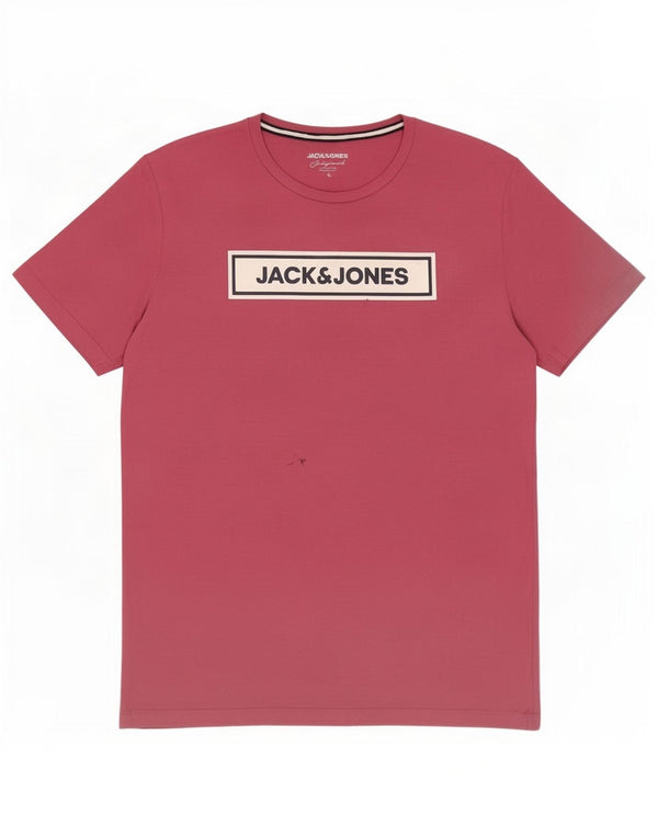Camiseta gráfica masculina Jack & Jones Top XL algodão rosa