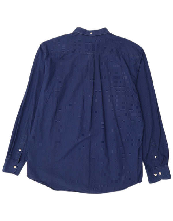 GANT Camisa masculina de ajuste regular tamanho 45/46 18 2XL algodão geométrico azul